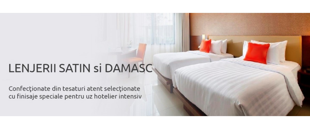 Lenjerii de pat din bumbac satinat alb cu dungi hotel