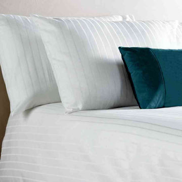 Lenjerie de pat matrimonial Satin 100% bumbac Scala Stripes pentru hoteluri