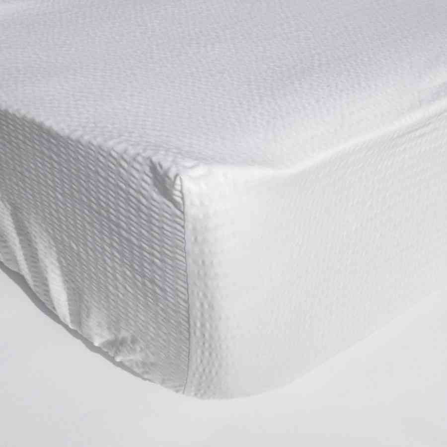 Cearceaf pat cu elastic 100% bumbac Creponat, Alb