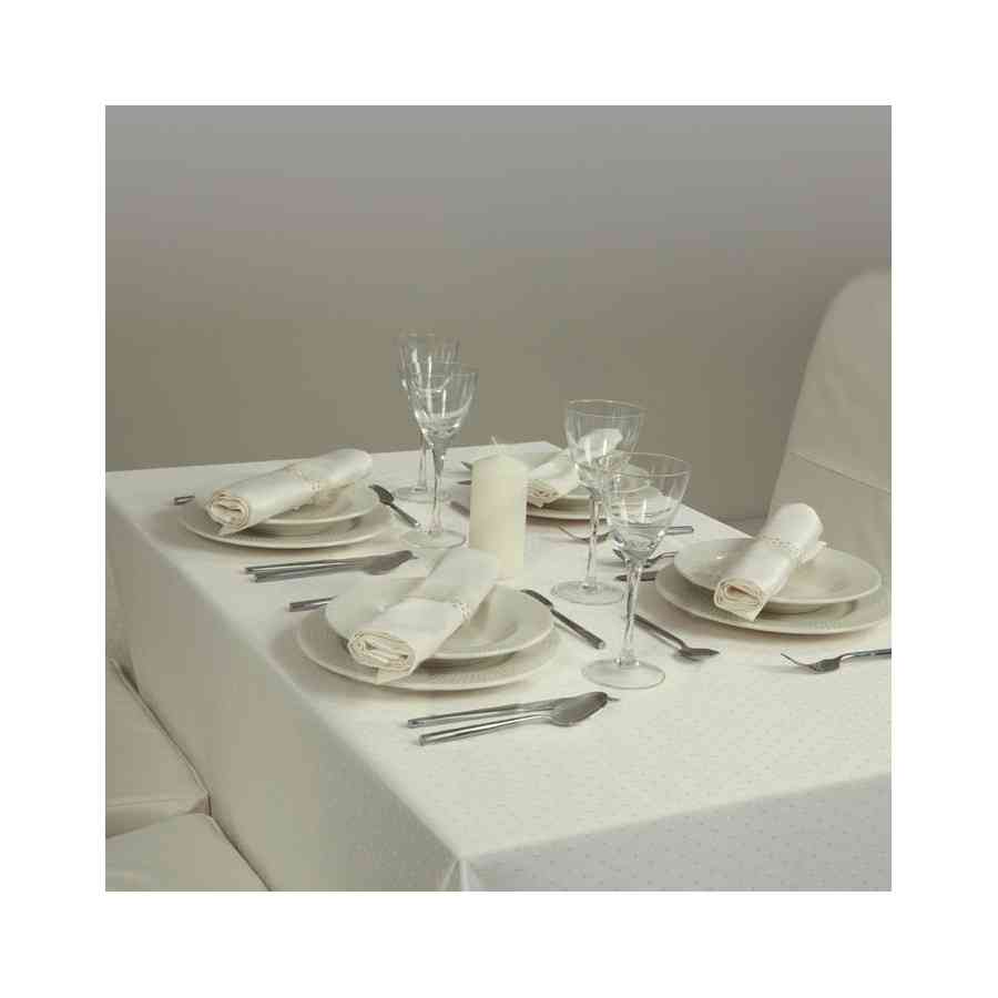 Faţă masă  Damasc model Topo Crem 150x150 cm