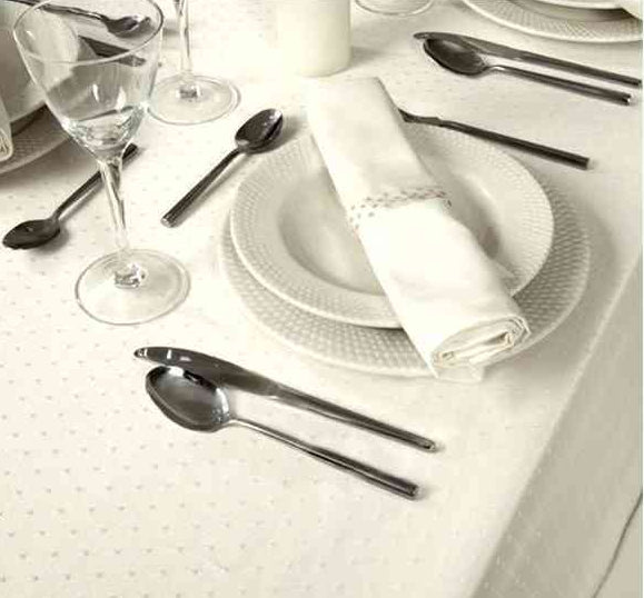 Fata masa rotunda Damasc Topo Crem 310cm (diametru)