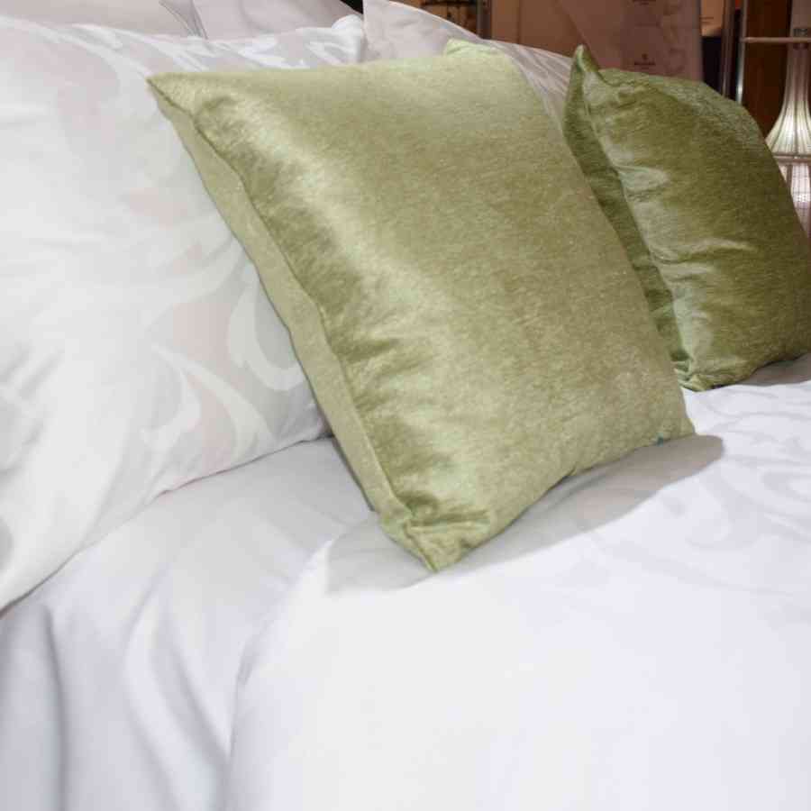 Lenjerie de  pat cu 2 pilote Twin Satin 100% Bumbac, Jaquard alb