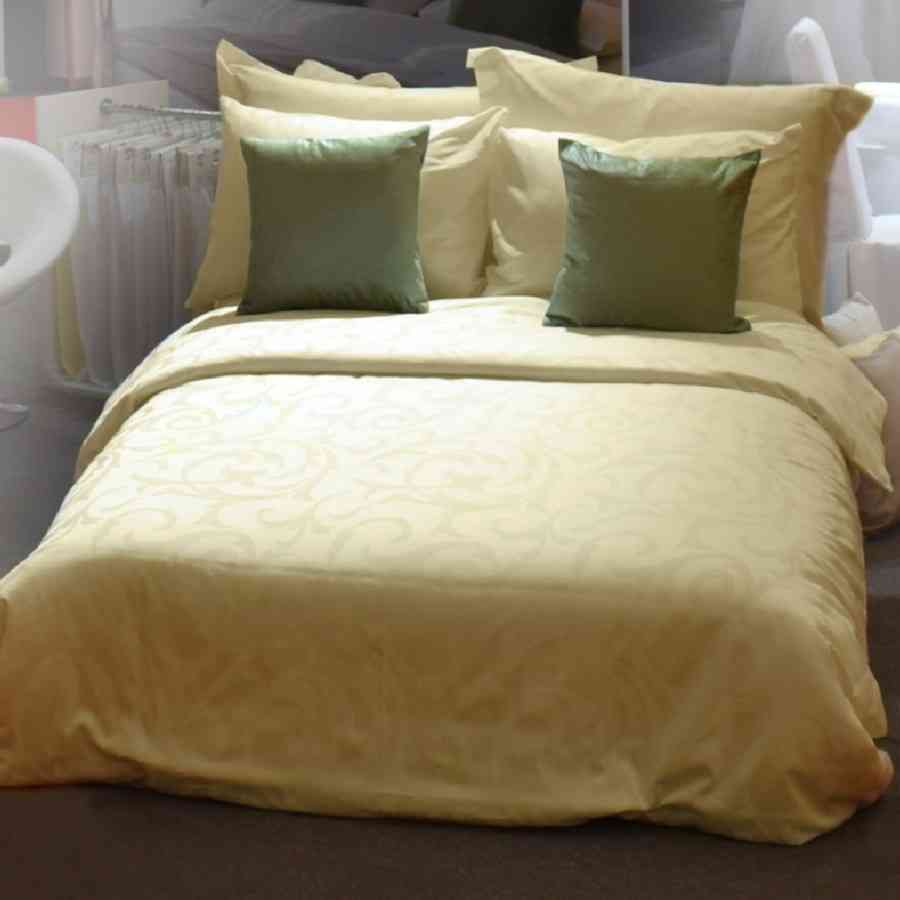 Lenjerie de pat Double Satin Jaquard 100% Bumbac, Vanilla