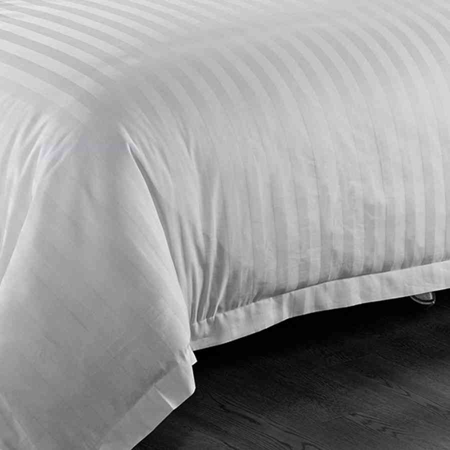 Lenjerie pat cu 2 pilote Twin Satin 100% bumbac, dungi Astra