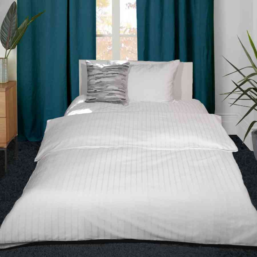Lenjerie pat Single Satin 100% bumbac, dungi Scala