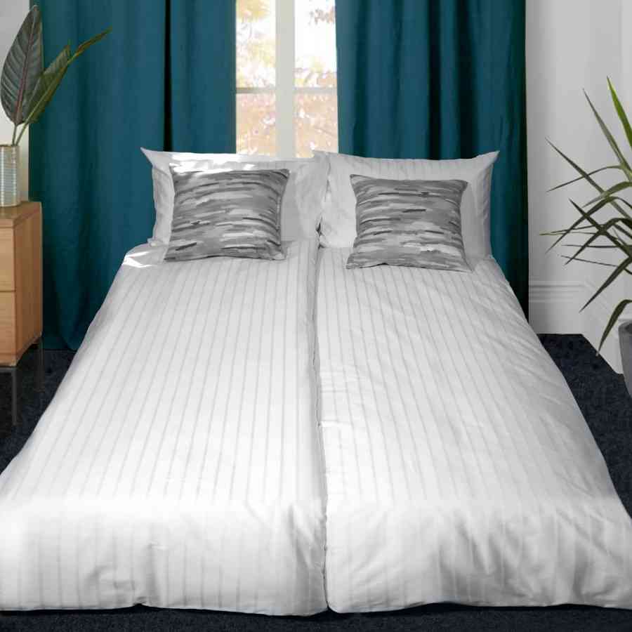 Lenjerie pat Twin (cu 2 pilote) Satin 100% bumbac, dungi Scala
