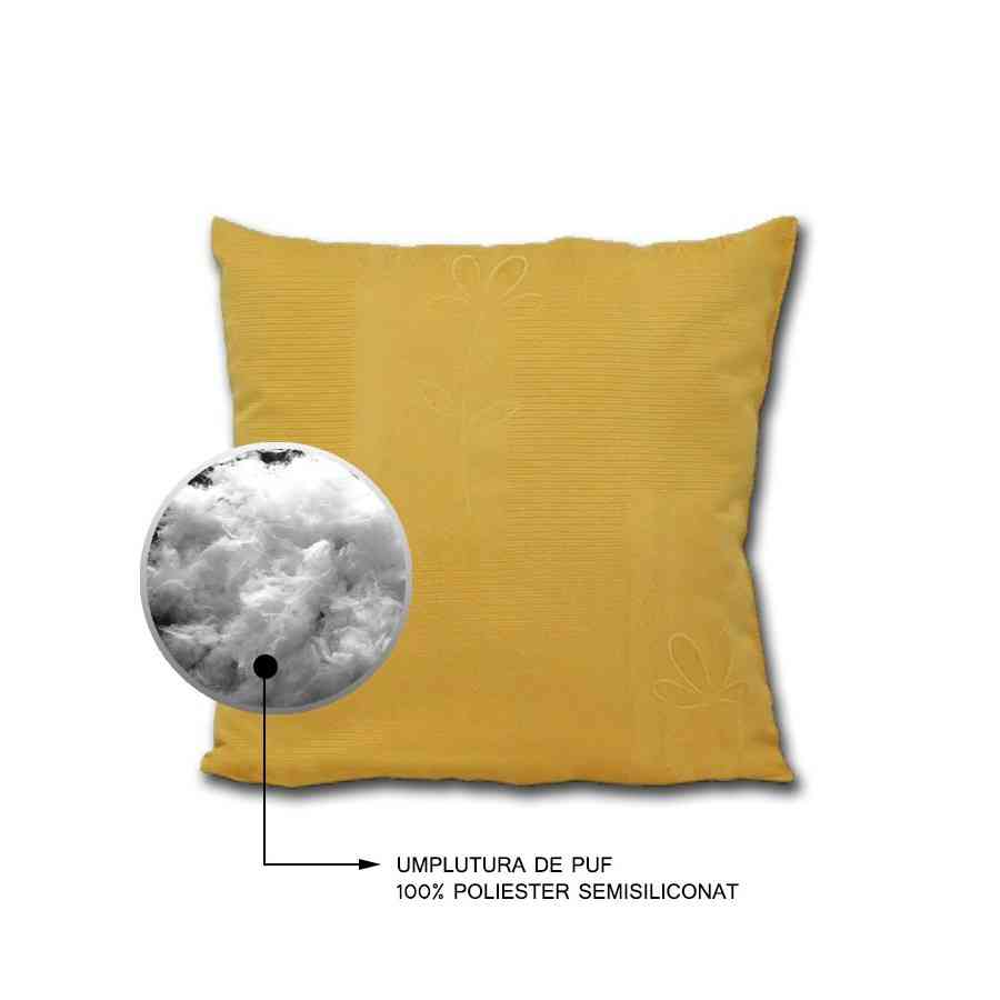 Perna decorativa Jaquard Model Floare bej
