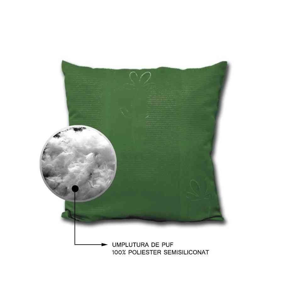 Perna decorativa Jaquard Model Floare verde