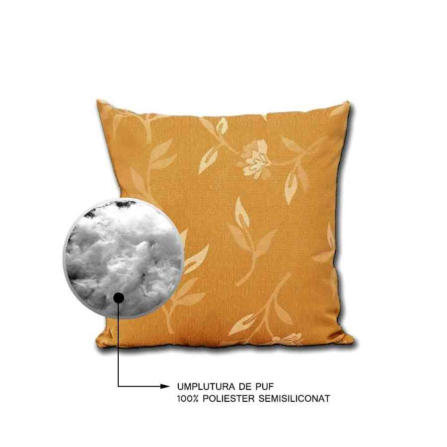 Perna decorativa Jaquard Model Garoafe bej