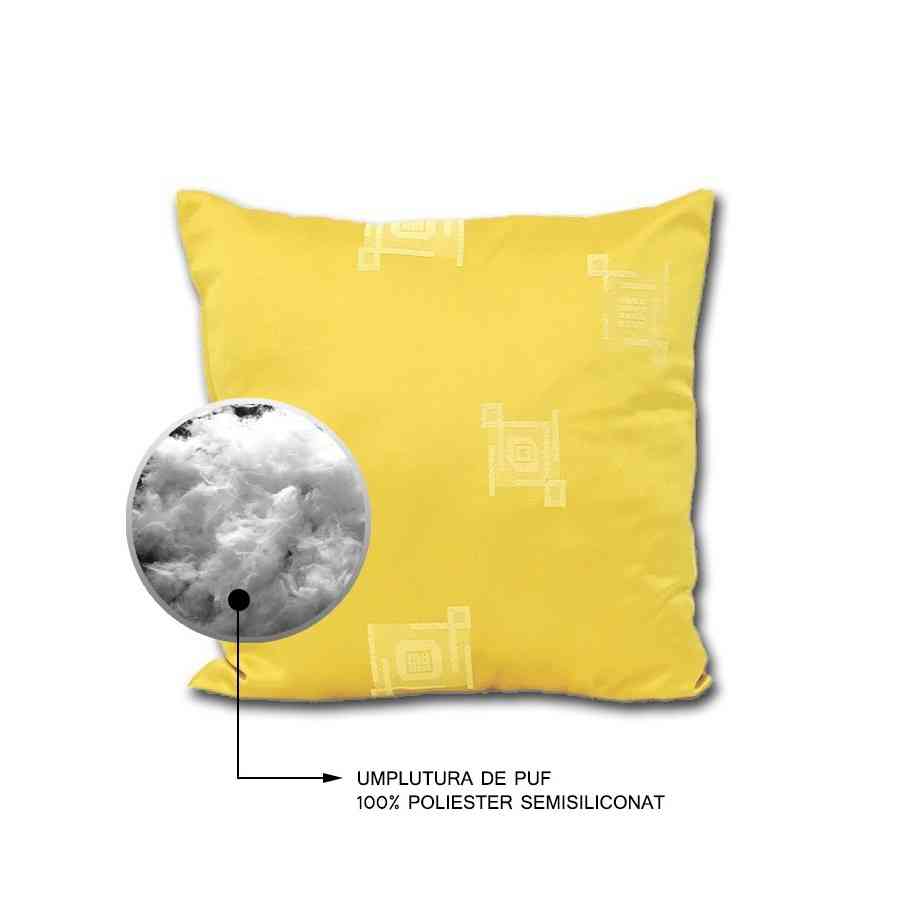Perna decorativa Jaquard Model Patrate aurii