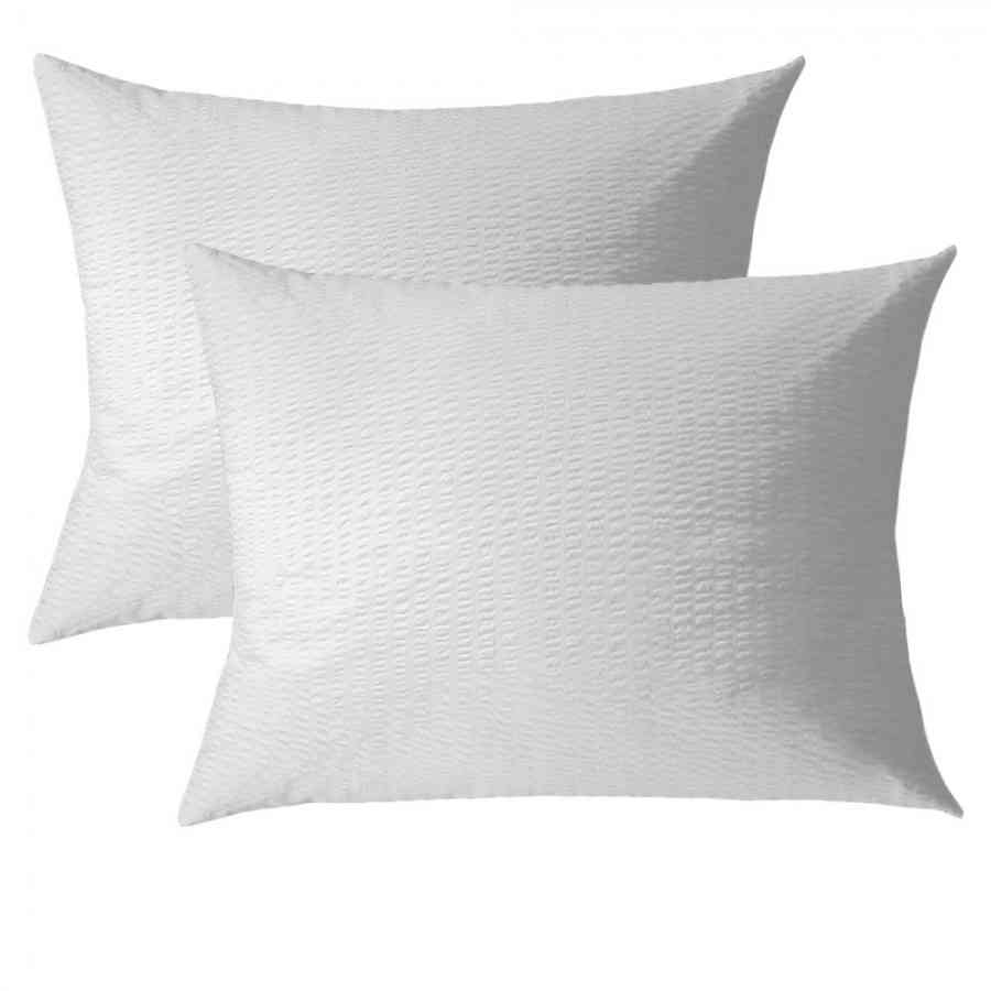 Set 2 fete de perna Creponat 100%bumbac alb 50x70 cm