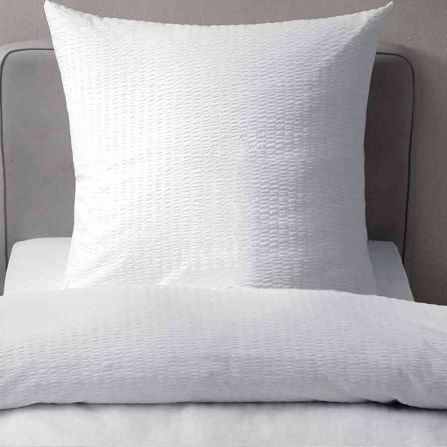 Set 2 fete de perna Creponat 100%bumbac alb 70x70 cm
