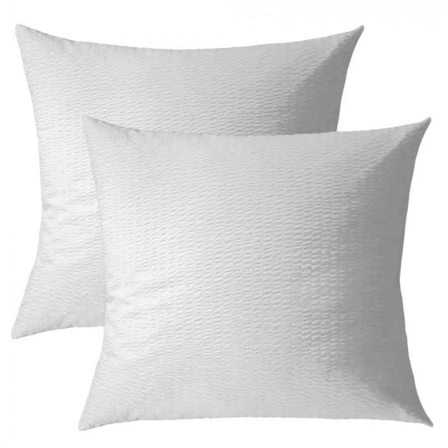 Set 2 fete de perna Creponat 100%bumbac alb 70x70 cm